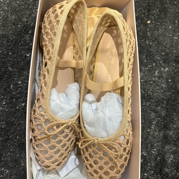 Loeffler Randall Leonie Woven Ballet Flats Natural 7.5 - Picture 5 of 8